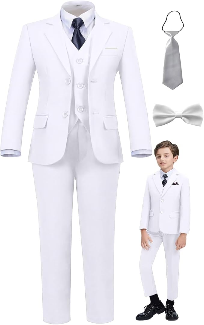 Boys Suit Set Slim Fit Kids Formal Suits Toddler Tuxedo Wedding Prom Classic - Image 7