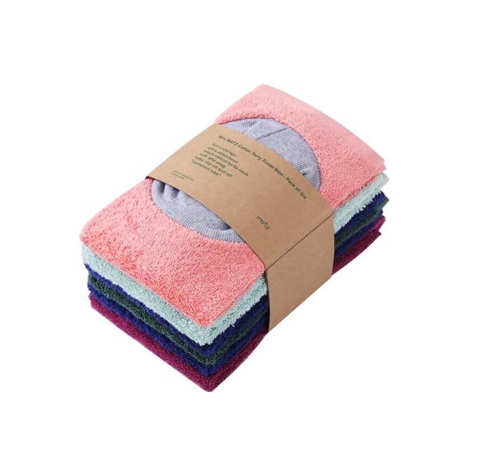 Matz Mini Terry Towel Slip On Baby Bibs | Full Coverage | Ultra Absorbent 100% - Image 8