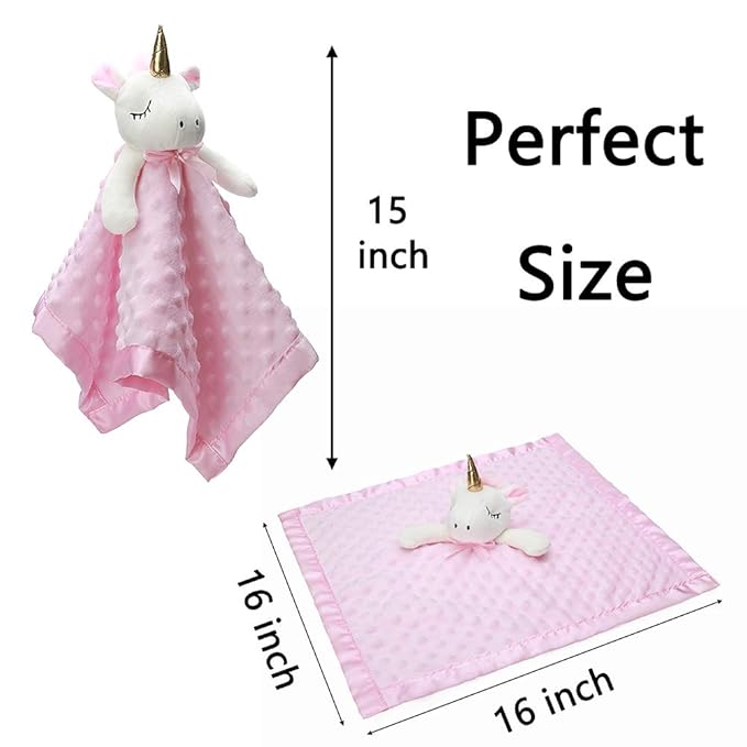 Pro Goleem Unicorn Loveys for Babies Soft Plush Pink Security Blanket for Girls - Image 5
