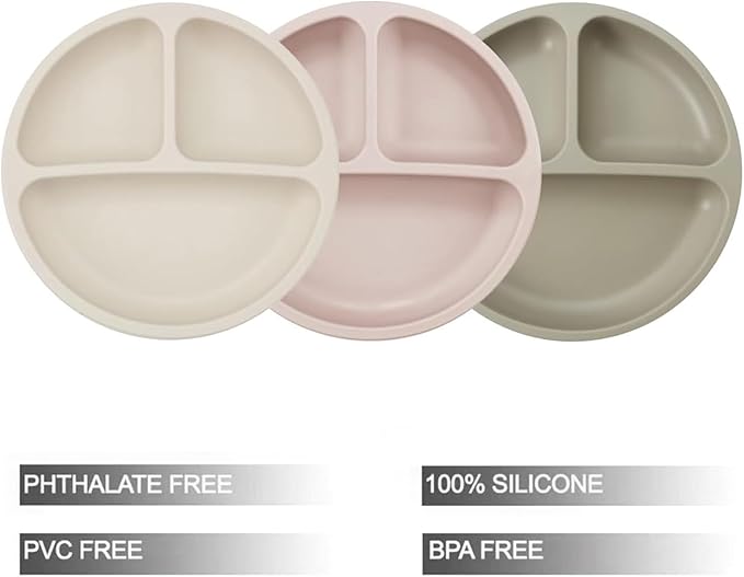 PandaEar 9-Piece Toddler Plates & Utensils Set, Silicone Baby Feeding Set - Image 2