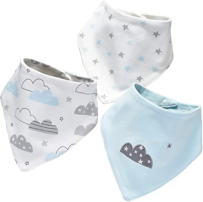 JN&LULU 3 Pack Newborn Baby Bibs Bandana Drool Bibs by JNLULU