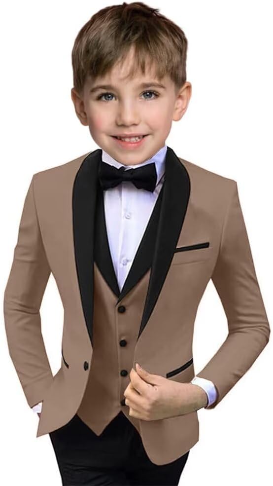 Boys Suit 3 Piece Ring Bearer Suit Kids Formal Jacket Vest Pants Suits Wedding by Unknown