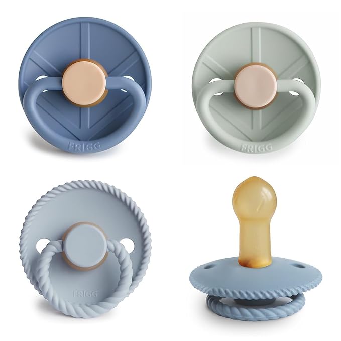 FRIGG Natural Rubber Baby Pacifier 4-Pack Skyline Serenity | Made in Denmark | by mushie