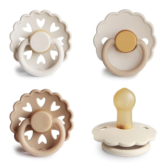 FRIGG Natural Rubber Baby Pacifier 4-Pack Snowflake Dream | Made in Denmark | by mushie