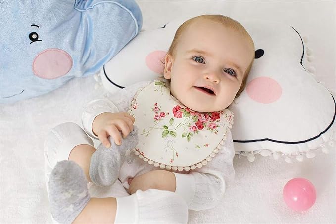 GZMM Baby Bib For Girls, Reversible Waterproof Handmade Natural Cotton Baby - Image 6