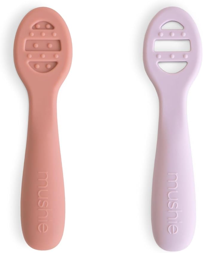 mushie Silicone First Feeding Baby Spoons | 2 Pack by mushie
