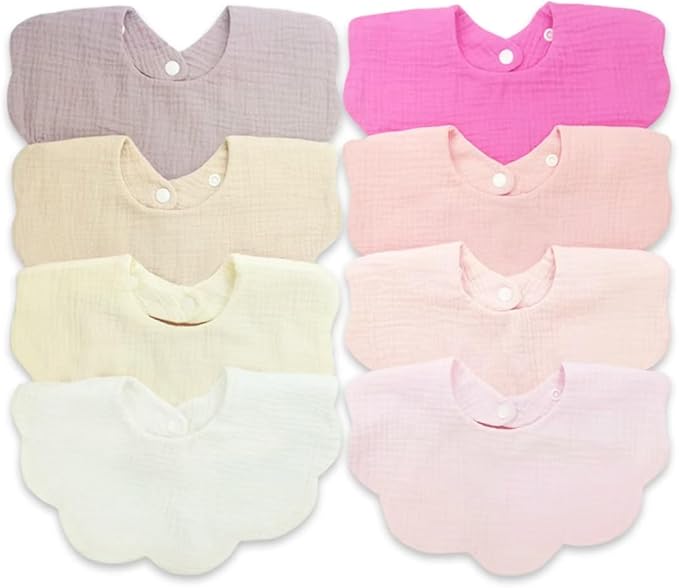 EllieHouse Baby Bibs for Girls Boys 8 Pack Muslin Drool Teeth Drooling Teething by EllieHouseVIPBrandExclusive