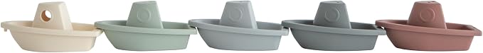 mushie Stackable Bath Boats Toy | Floating Bathtub Toys - Image 2