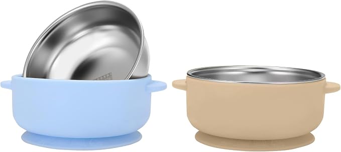 2 Pack Stainless Steel Baby Bowls by Wesketch