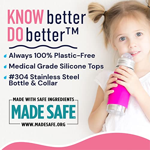 Pura Kiki 11oz/325ml Stainless Steel Sippy Cup Bottle w/Sleeve, Plastic-Free - Image 4
