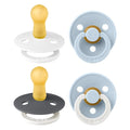 BIBS Colour Soother 4-Pack | BPA Free Dummy Pacifier | Round Nipple | Natural by BIBS