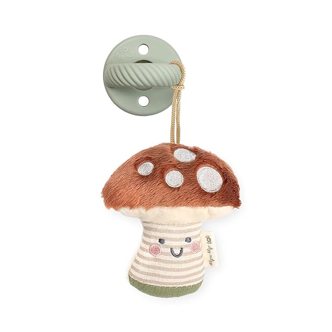 Itzy Ritzy Pacifier and Lovey Set; Detachable Plush Mushroom and Coordinating by ItzyRitzy