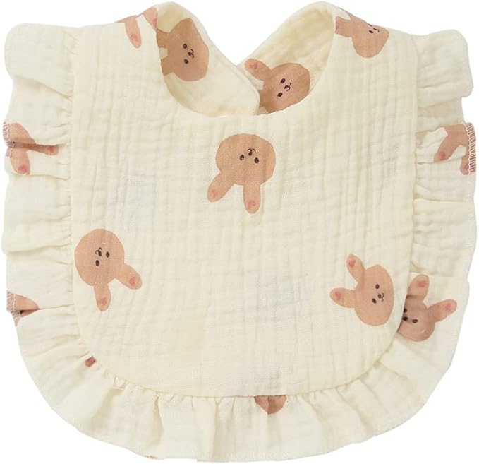 4 PACK Solid Muslin Baby Drool Bibs Set - Image 4