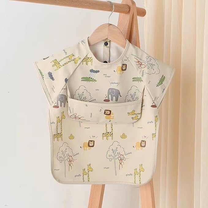 GZMM Waterproof Baby Bibs, Infant Toddler Extra Cover Feeding Bib - Image 2