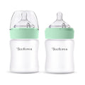 Yooforea Silicone Coated Glass Baby Bottle, 2M+ Medium Flow Nipple I Anti-Colic by Yooforea