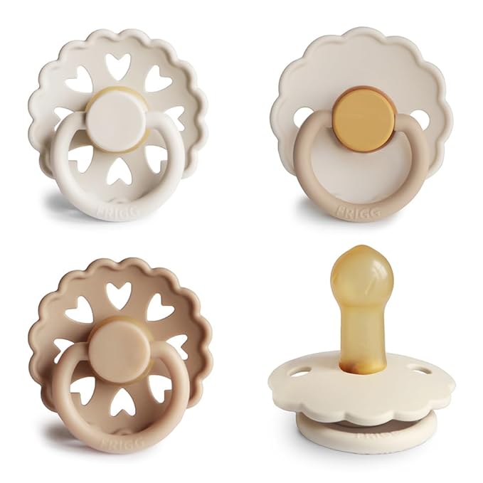 FRIGG Natural Rubber Baby Pacifier 4-Pack Snowflake Dream | Made in Denmark | by mushie