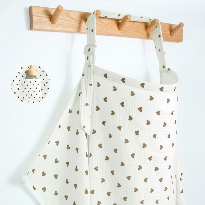 Muslin Nursing Covers for Breastfeeding, Arch Neckline Breast Feeding Covers by MUGVELL