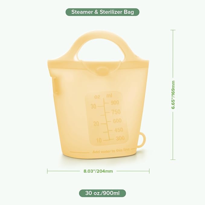 Haakaa Silicone Travel Microwave Steamer & Steriliser Bag, 30oz/900mlReusable - Image 9