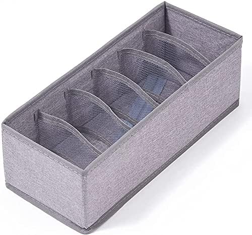 Qozary 6 Pack Sock Underwear Drawer Organizer Dividers, Collapsible Cabinet - Image 6