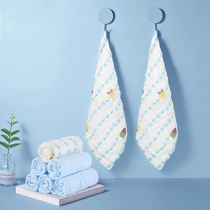 Yoofoss Muslin Baby Washcloths 100% Organic Cotton Face Towels 10 Pack Wash - Image 4