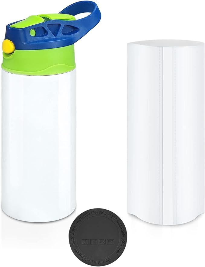Kids Sublimation Tumbler, 12oz Sublimation Water Bottle Blanks, Straight by XccMe