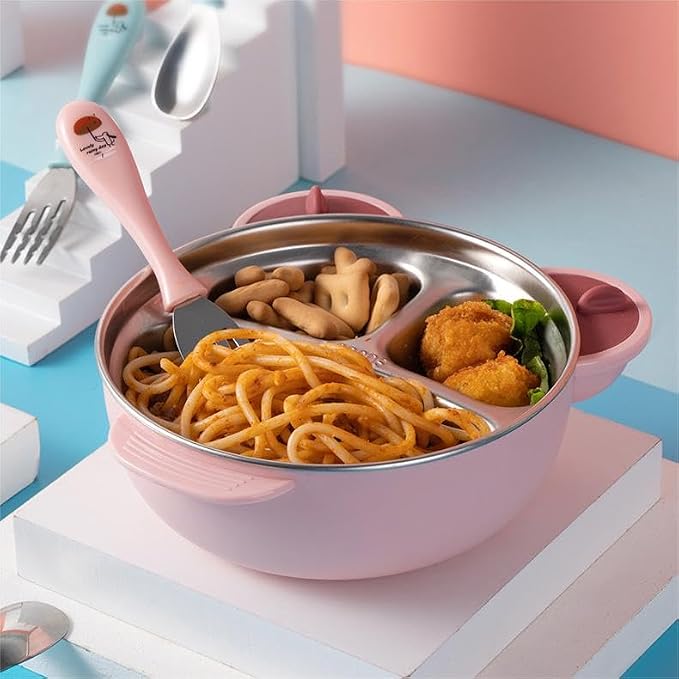 Stainless Steel Baby Feeding Bowl, Toddler Suction Plate - Image 2