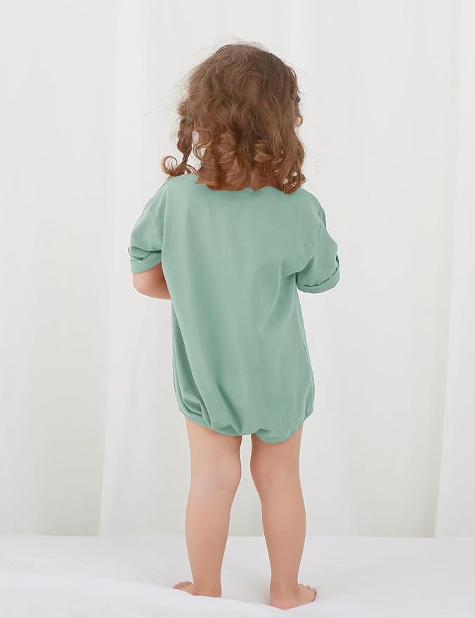 Jimonda Baby Bubble Romper Boy Girl Solid Color T-Shirt Outfits Short Sleeve - Image 6