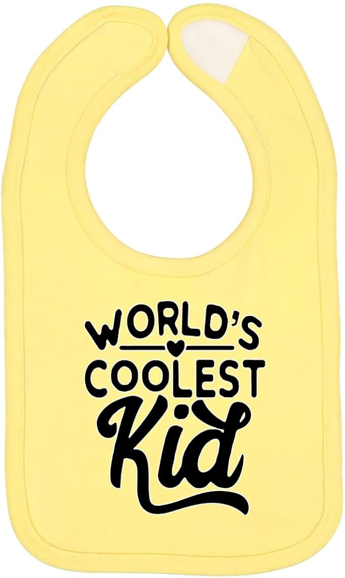 World's Coolest Kid Funny Cute Humor Infant Premium Jersey Baby Bib by WildBobby