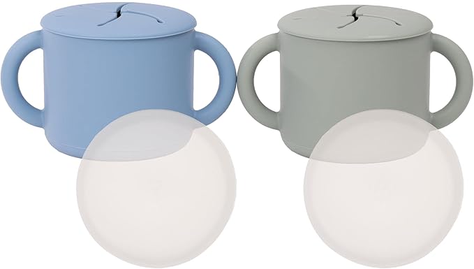 WeeSprout Snack Containers, Food Grade Silicone Cups, Spill-Proof Tops by WeeSprout