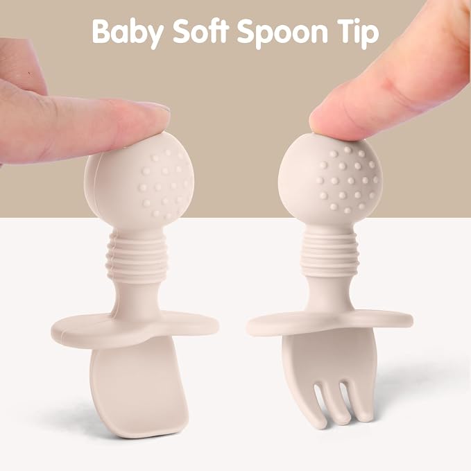 6 Pack Baby Spoons and Forks Set, Silicone Baby Spoons Self Feeding 6 Months - Image 4