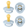 BIBS Colour Pacifier 4-Pack, BPA Free Dummy Pacifier, Round Nipple. Natural by BIBS