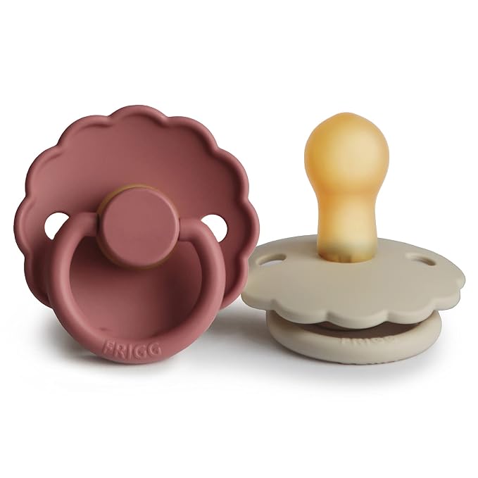 FRIGG Daisy Natural Rubber Baby Pacifier | Made in Denmark | BPA-Free 2-Pack by mushie