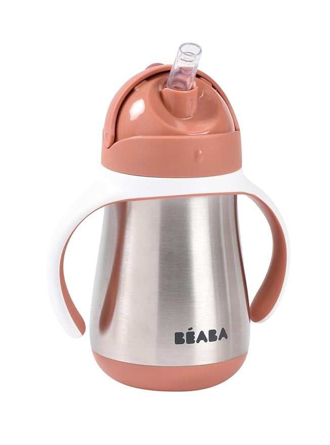 Beaba Stainless Steel Straw Sippy Cup, Insulated Toddler Cups Spill Proof by BEABAUSA