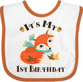 inktastic 1st Birthday Woodland Fox Baby Bib by Inktastic