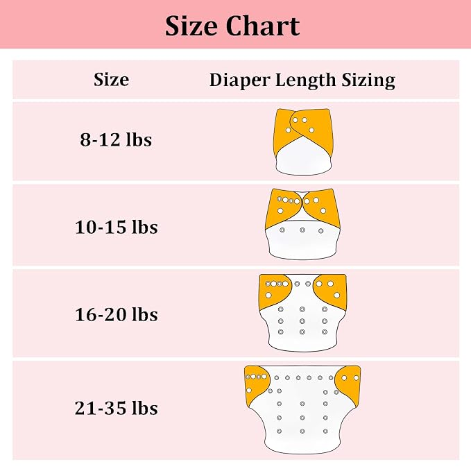 babygoal Baby Girl Cloth Diapers 6 Pack - Image 5