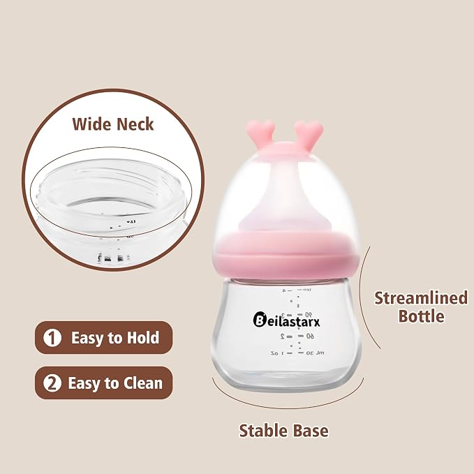 Glass Baby Bottles with Natural Response Nipple Size SS - Image 4