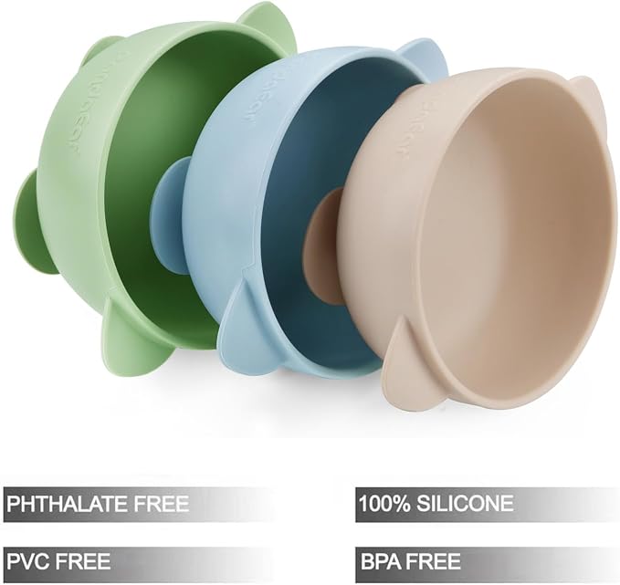 PandaEar 3 Pack Baby Suction Bowls, Stay Put Silicone Food Bowl Babies Led - Image 2