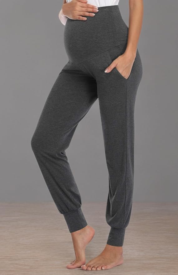 AMPOSH Women's Maternity Pants Stretchy Lounge Workout Pants Casual Loose Comfy - Image 6