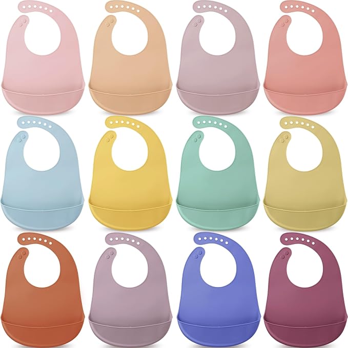 Mepase Silicone Bibs Waterproof Silicone Baby Bibs Soft Adjustable Baby Feeding by Mepase