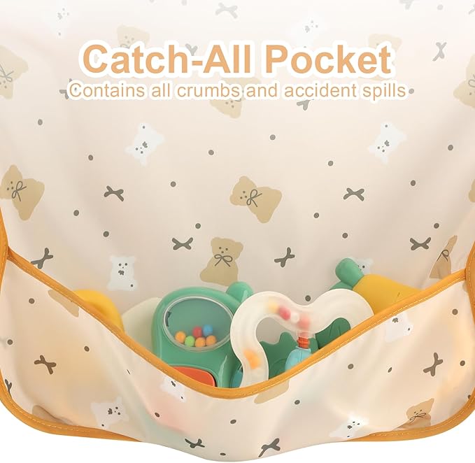 Accmor 5 Pack Long Sleeve Bibs, Baby Smock Waterproof Sleeved Bib Smock - Image 4