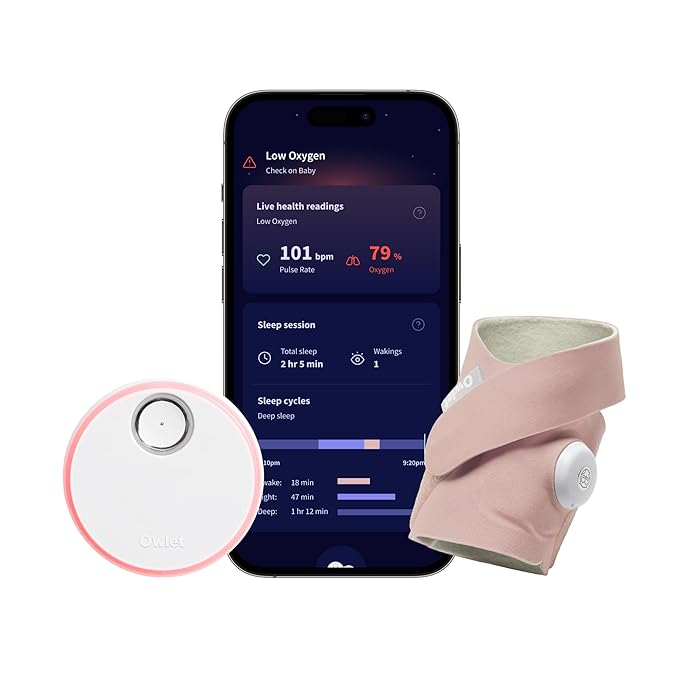 Dream Sock – Smart Wearable Baby Monitor, Infant Pulse Oximeter Tracks Oxygen & by Owlet