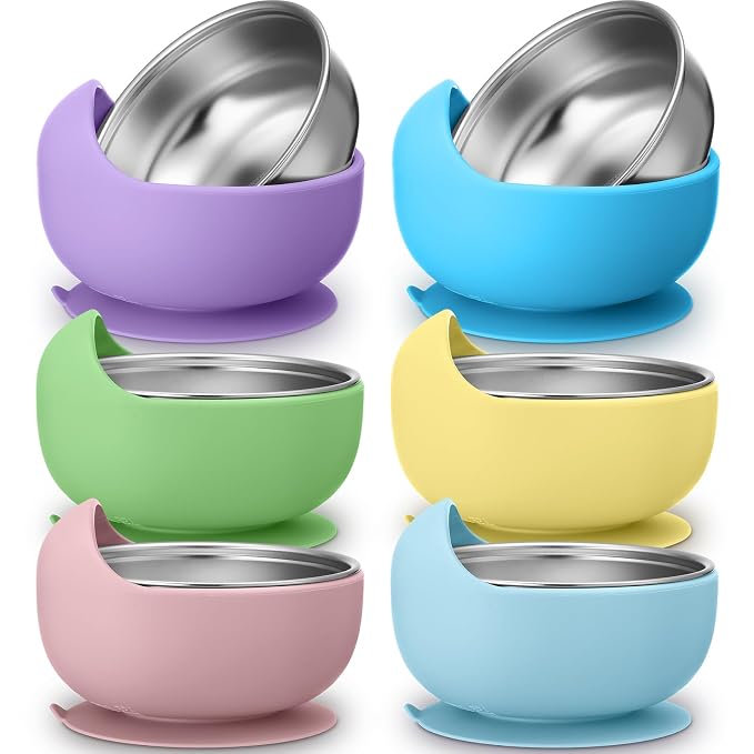 Nuogo 6 Pcs Stainless Steel Baby Bowls by Nuogo