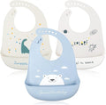 Baby Silicone Feeding Bibs by YINGJEE