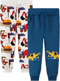 LOKTARC 2 Pack Boys Drawstring Sweatpants Cute Pattern Cotton Sport Jogger Pants by LOKTARC