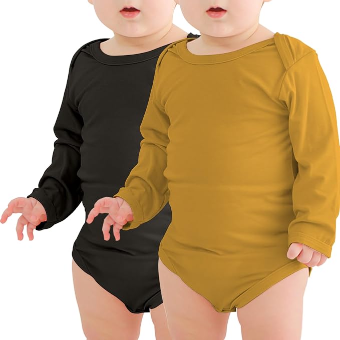 Jimonda Bamboo Baby Bodysuit Long Sleeve Infant Romper Soft Boy Girl Unisex by JimondaBaby