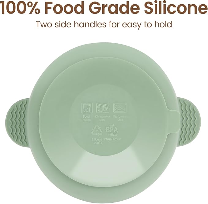 Baby Bowls with Suction, 3 Pack Baby Led Weaning Supplies, Soft Silicone Food - Image 6