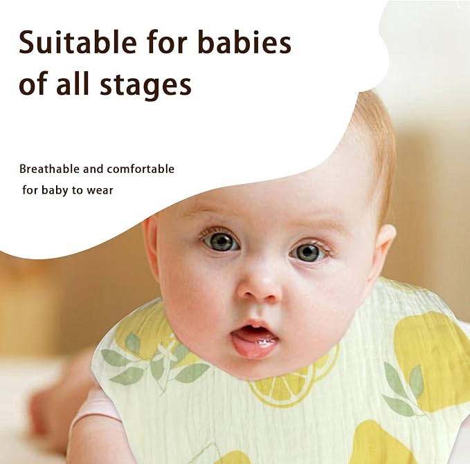 Baby Bibs Muslin Bibs for Baby Girl Boy for Drooling and Teething 10 Pack - Image 2