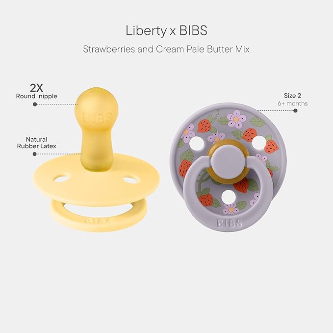 BIBS Colour Liberty Soother 2-Pack, BPA Free Dummy Pacifier, Round Nipple. - Image 2