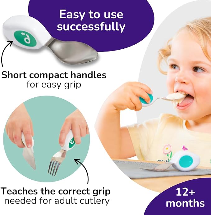 doddl Toddler Utensils, Ergonomic Fork Spoon and Knife Set - Image 3