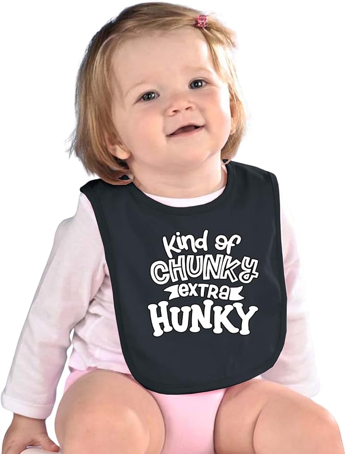 Wild Bobby Kind of Chunky Extra Hunky Humor Infant Premium Jersey Baby Bib - Image 3